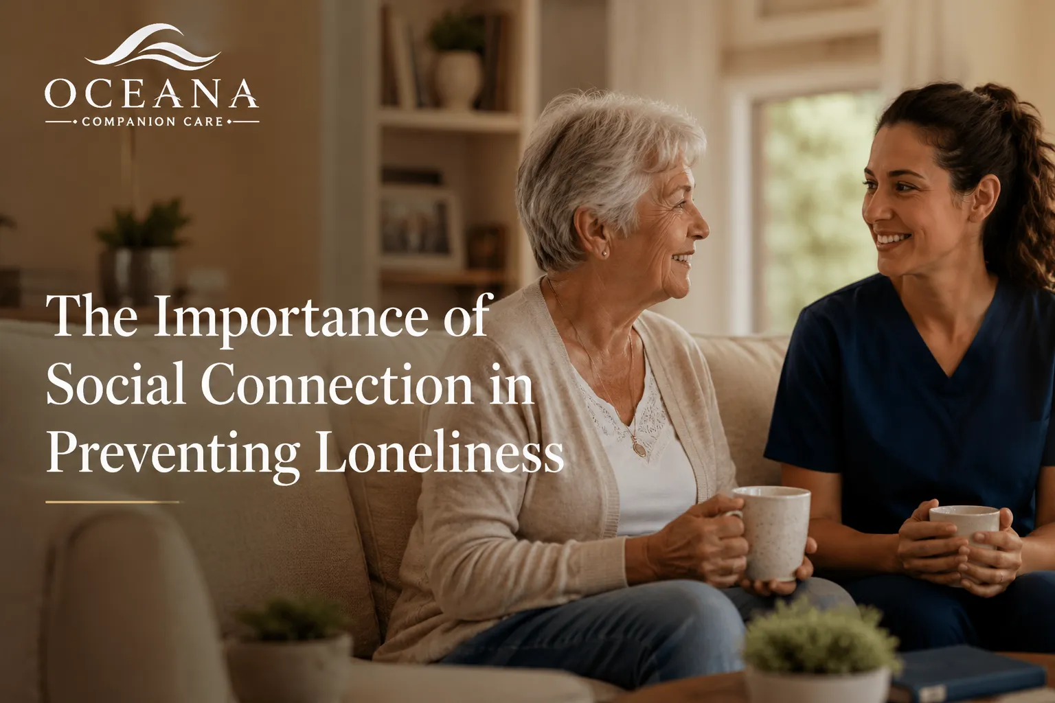 A companion helping prevent loneliness through social connection in a calm home environment